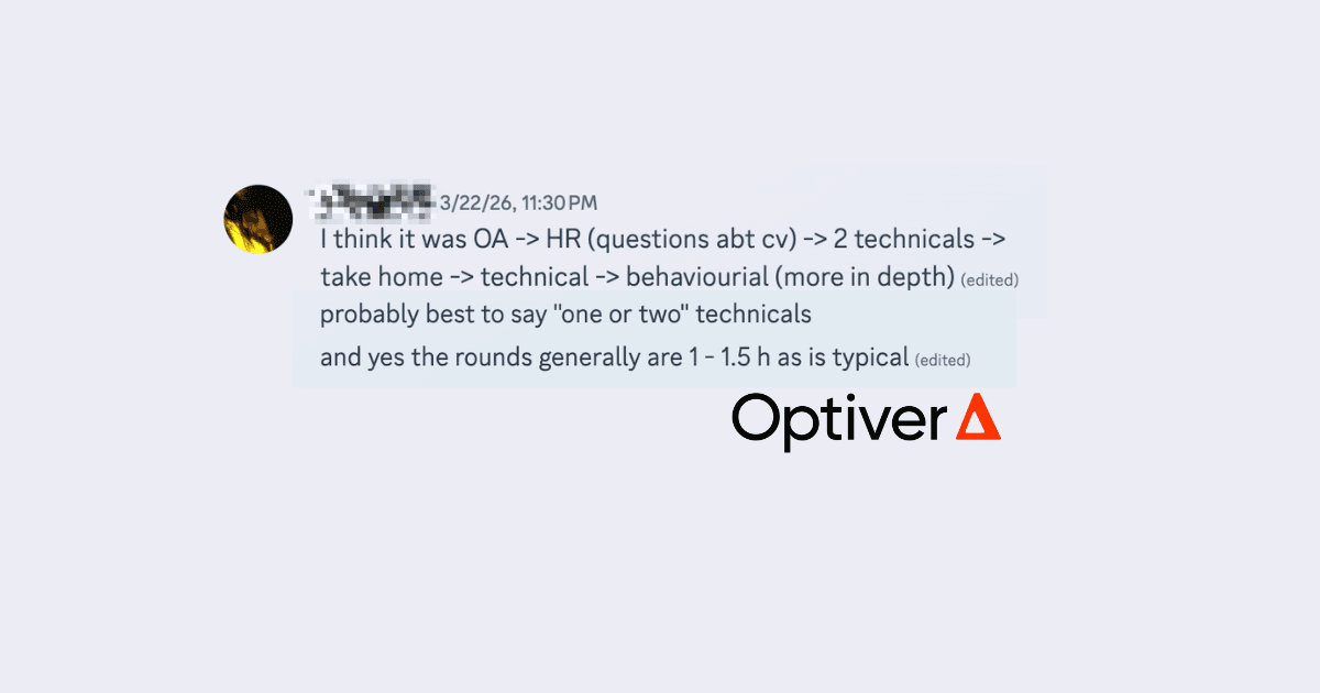 Optiver Interview Process for Quant Researchers
