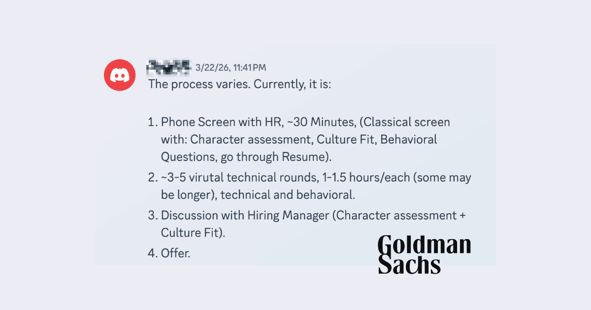 Goldman Sachs Interview Process for Hardware Engineers